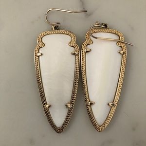 Kendra Scott White Pearl Skylar dangle earrings